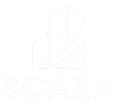 SCAXA logo featuring a modern design with three stylized building elements, representing the company's focus on scaffolding solutions and construction products.